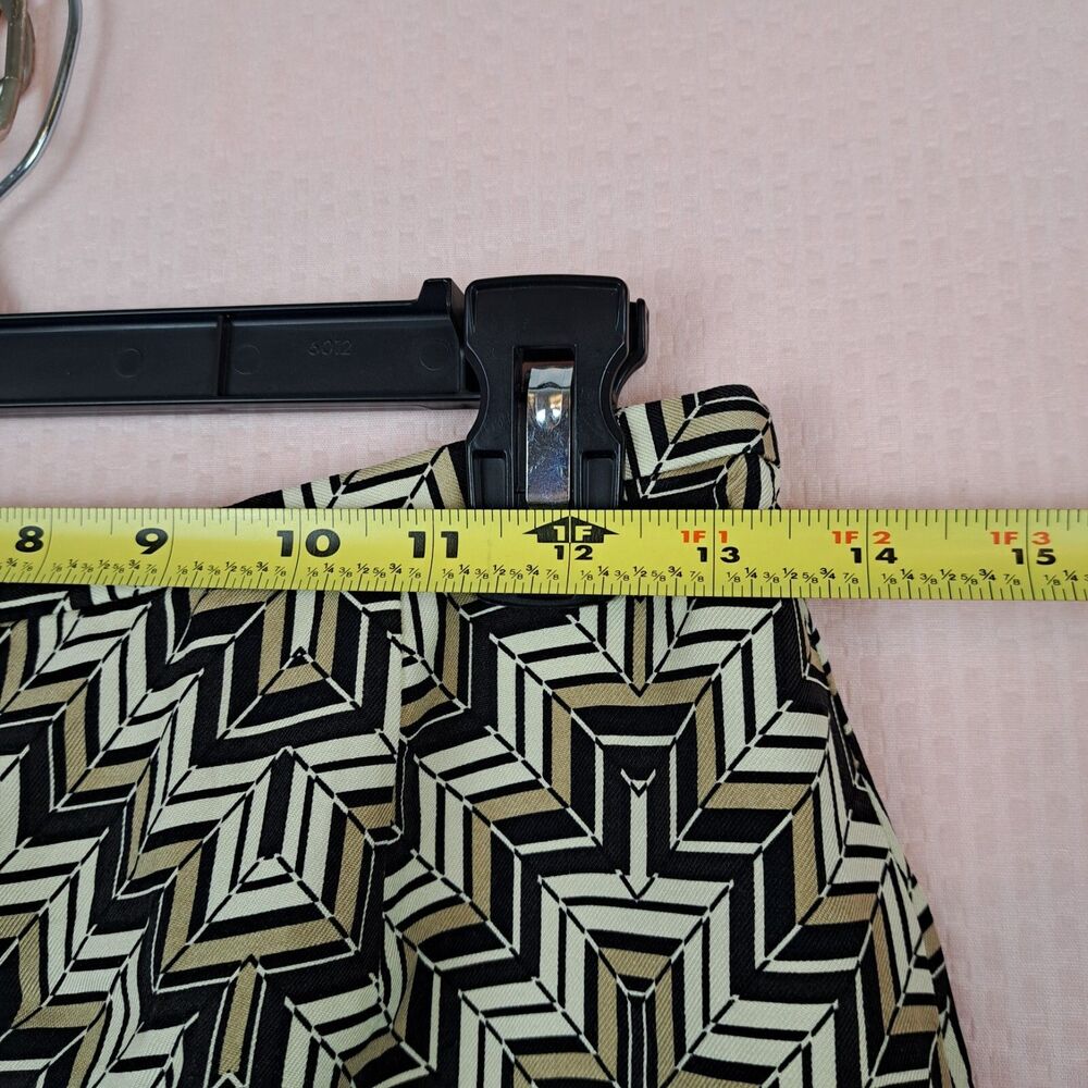 Vintage Ann Taylor Silk with Wool Blend Chevron Print Pencil Skirt Size 6 - Picture 3 of 11
